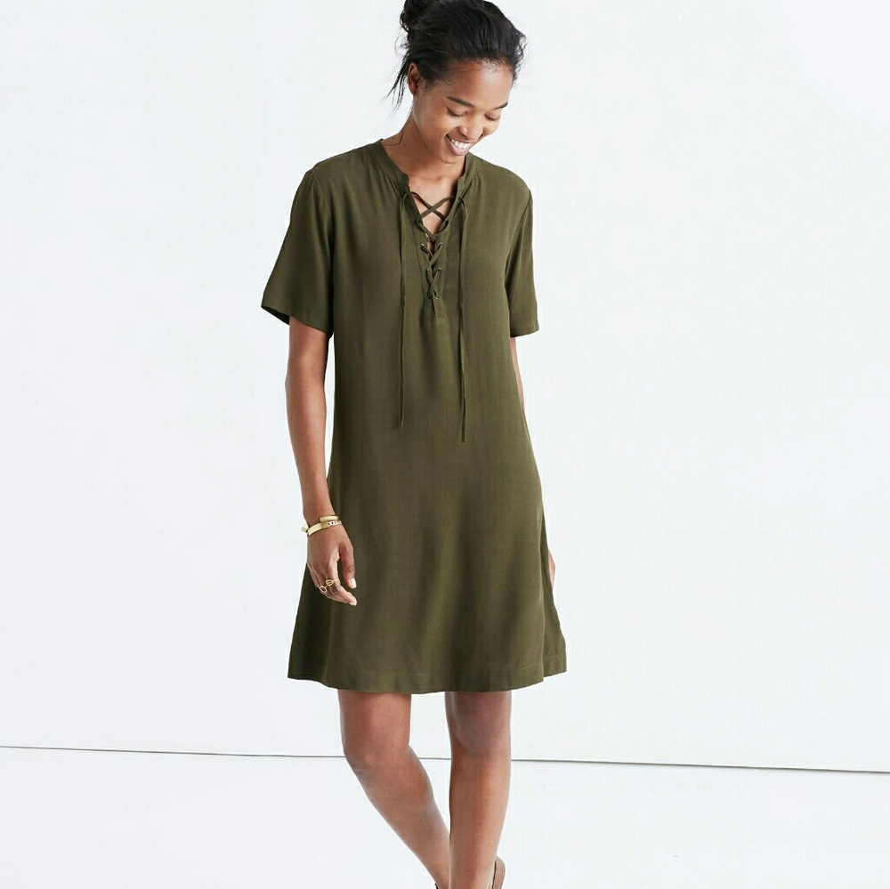 Madewell Novella Lace up Dress